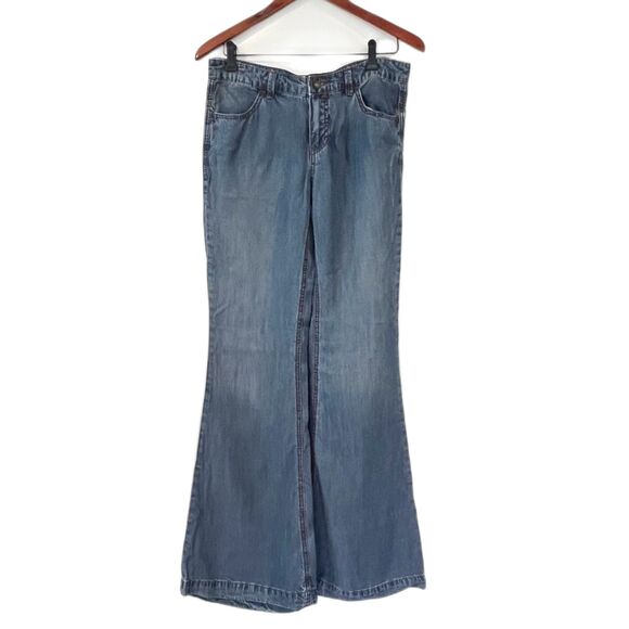 Free People Flare Jeans Tencel Denim Size 26 Mid Rise - Picture 2 of 7